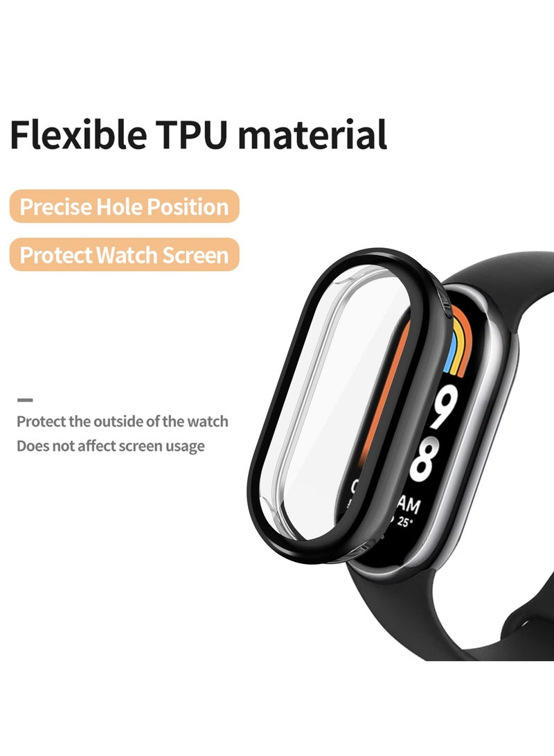 SYOSI 6 Pcs Screen Protector for Xiaomi Mi Band 8, 3D Full Coverage Case Curved Soft Edge Film Soft TPU Scratch Proof Bumper Frame Compatible with Mi Band 8