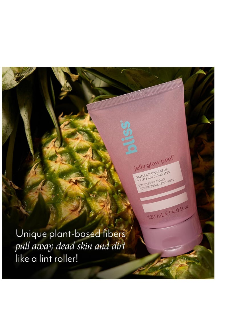 Bliss Jelly Glow Peel™ Gentle Non-Abrasive Cleanser and Exfoliator With Fruit Enzymes - 4 Oz - Nourishes and Hydrates Skin - Clean - Vegan & Cruelty Free