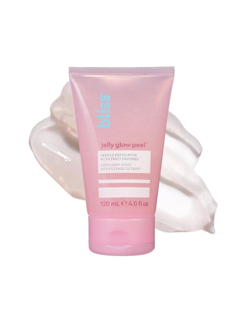 Bliss Jelly Glow Peel™ Gentle Non-Abrasive Cleanser and Exfoliator With Fruit Enzymes - 4 Oz - Nourishes and Hydrates Skin - Clean - Vegan & Cruelty Free