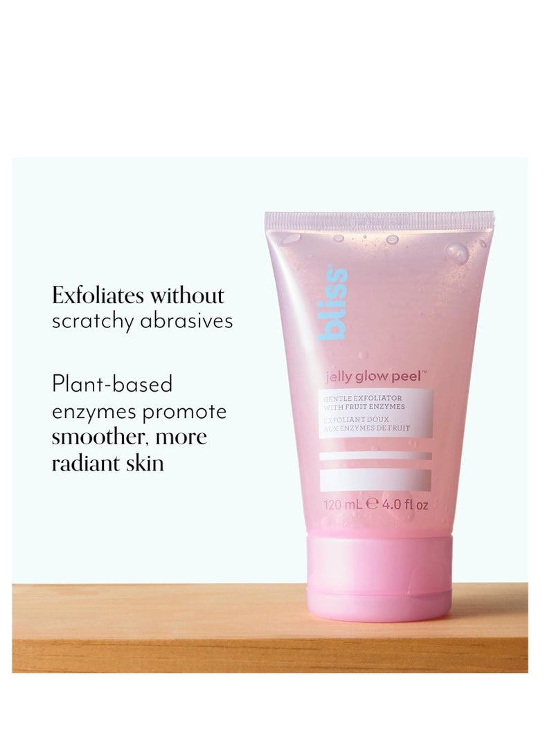 Bliss Jelly Glow Peel™ Gentle Non-Abrasive Cleanser and Exfoliator With Fruit Enzymes - 4 Oz - Nourishes and Hydrates Skin - Clean - Vegan & Cruelty Free