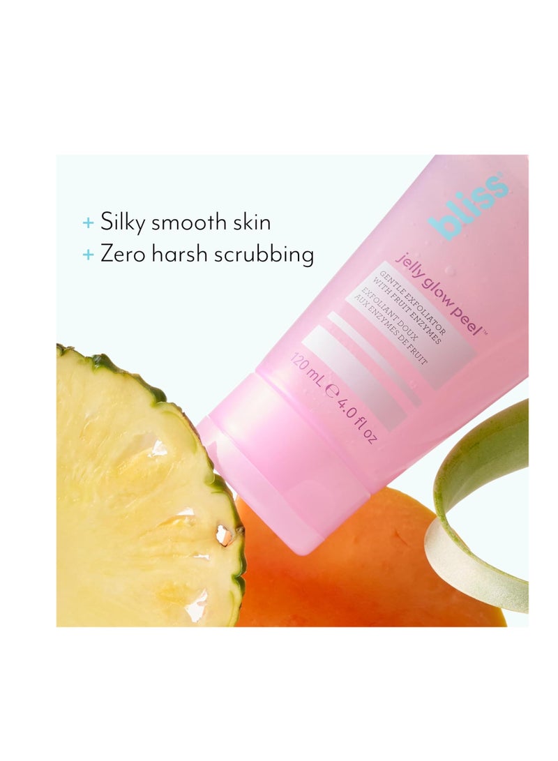 Bliss Jelly Glow Peel™ Gentle Non-Abrasive Cleanser and Exfoliator With Fruit Enzymes - 4 Oz - Nourishes and Hydrates Skin - Clean - Vegan & Cruelty Free