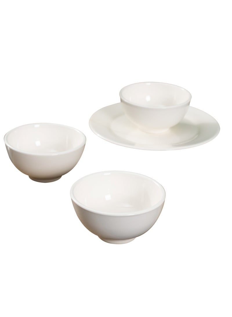 Classic White Porcelain Dinner Set, 16-Piece Modern Ceramic Plates and Bowls - Microwave & Dishwasher Safe