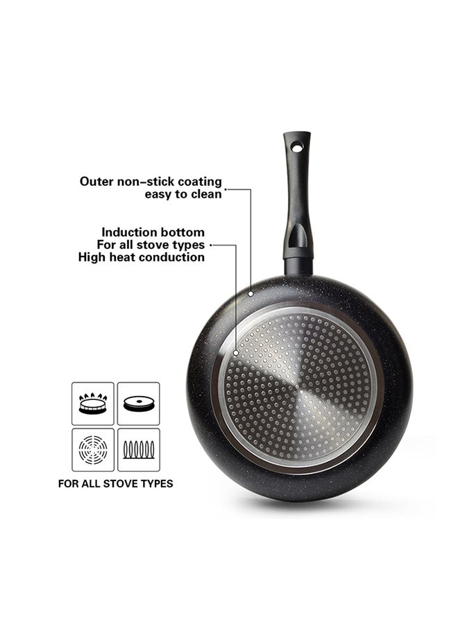 Frying Pan Aluminum And TouchStone Coating With Induction Bottom Promo Series Black 28x5cm