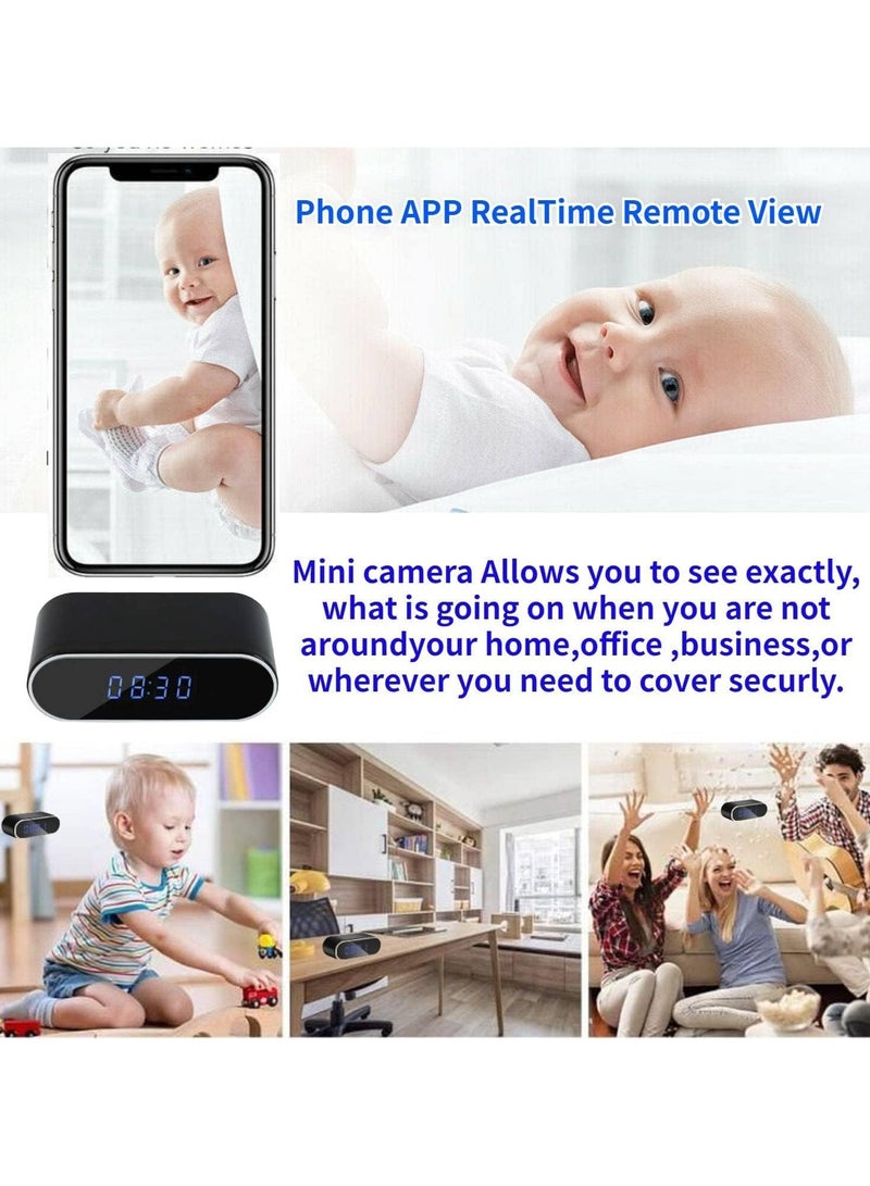 Wifi Camera Digital Table Clock Wireless Hidden Mini Camera Full HD 1080P, Motion Detection, Tiny Cams Small Nanny Cameras For Home Office Room Security Camera, Baby Monitor, Camera Digital Wireless