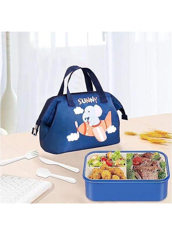 5-In-1 Bento lunch Box With Insulated lunch Bag And Utensil Set 1100 ML, Blue