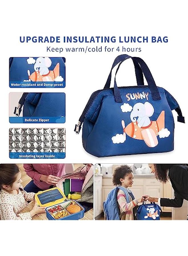 5-In-1 Bento lunch Box With Insulated lunch Bag And Utensil Set 1100 ML, Blue