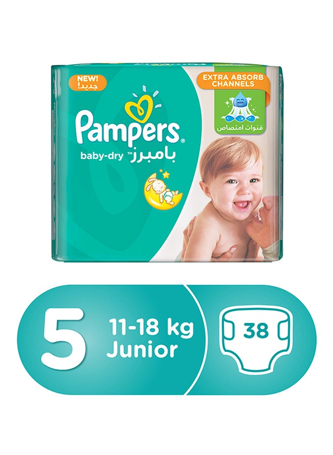 Baby-Dry, Size 5, Junior, 11-18 kg, 38 Count