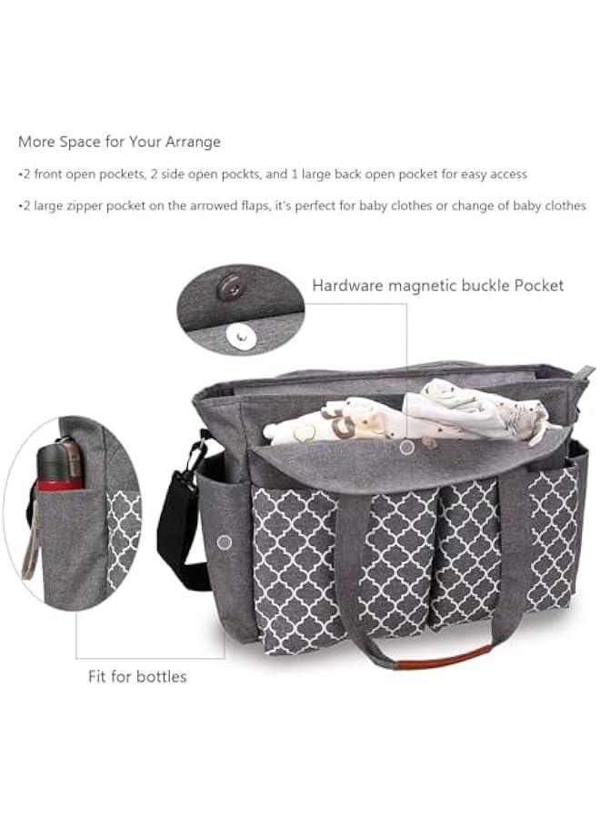 Diaper Bag Tote,Baby Diaper Bag Backpack - Multifunction Travel Back Pack Large Maternity Nappy Bag Baby Changing Bags with Stroller Straps, Waterproof