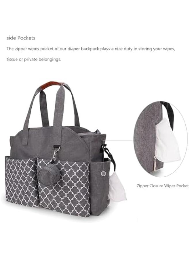 Diaper Bag Tote,Baby Diaper Bag Backpack - Multifunction Travel Back Pack Large Maternity Nappy Bag Baby Changing Bags with Stroller Straps, Waterproof