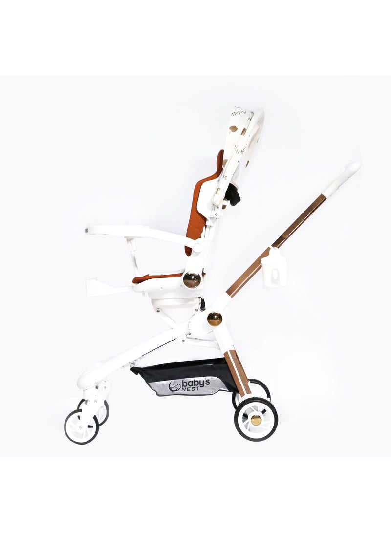 Baby's Nest 2 in 1 Stroller White With Multicolor