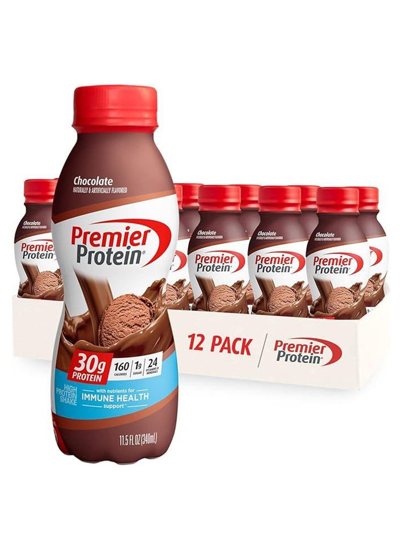 Pack Of 12 Chocolate Shake 30G Protein 1G Sugar 24 Vitamins Minerals Nutrients To Support Immune Health, 11.50 Fl Oz