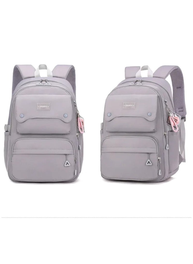 Stylish Grey School Backpack