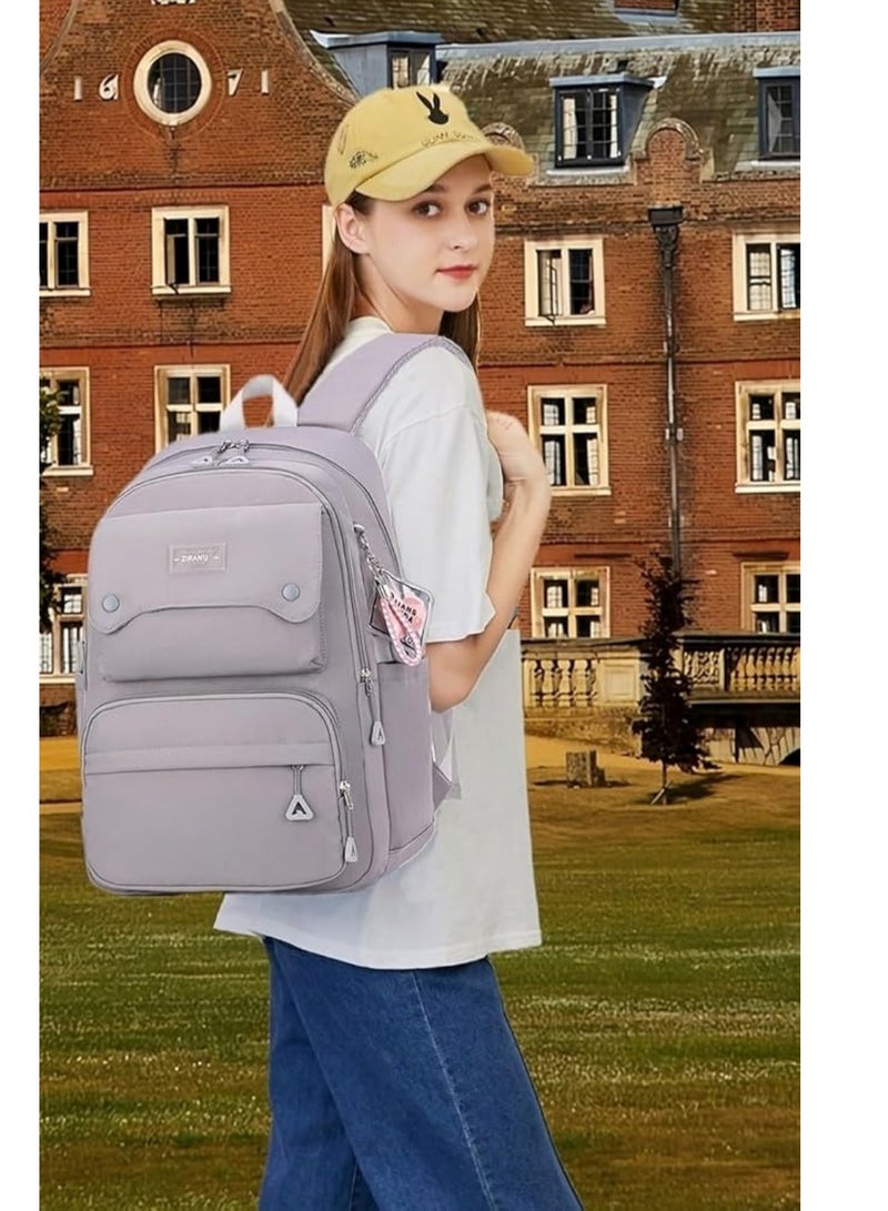 Stylish Grey School Backpack