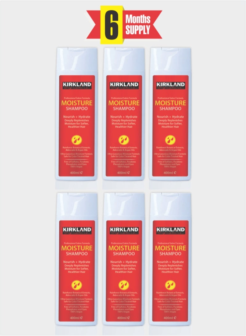 Golden Edition Moisture Shampoo: Natural Ingredients for Silky, Shiny, and Healthier Hair (6pcs)