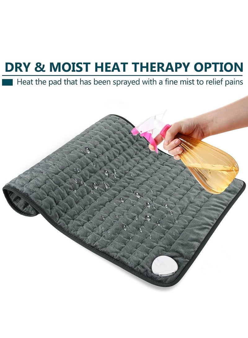 Heating Pad, Electric Heat Pad for Back Pain and Cramps Relief Electric Fast Heat Pad with 10 Heat Settings Auto Shut Off Machine Washable 12