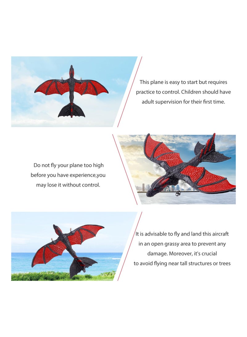 2-Channel 2.4GHz RC Plane for Kids and Adults, Dragon Design Remote Control Airplane with 2 Batteries, Perfect for Family Gatherings, Picnics, and Beginners, Fun for Everyone!