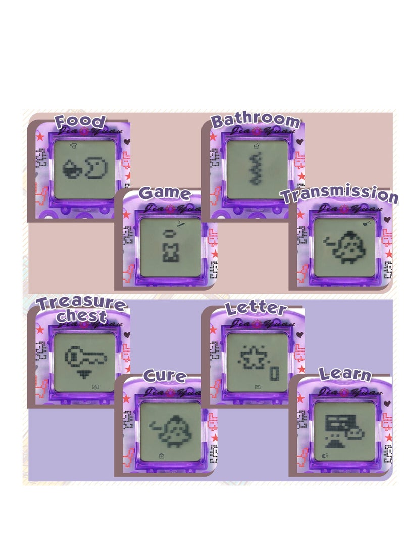 5 Pcs Virtual Pets Keychain for Kids Electronic Digital Pets Keychain 168 Pets Retro Handheld Game Machine