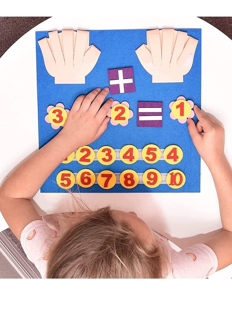 Felt Board Finger Numbers Counting Toy, Math Numbers Teaching Learning Educational Sensory Toys, Early Learning Play Kit Wall Hanging Gift forToddlers Kids,early education toys felt figures