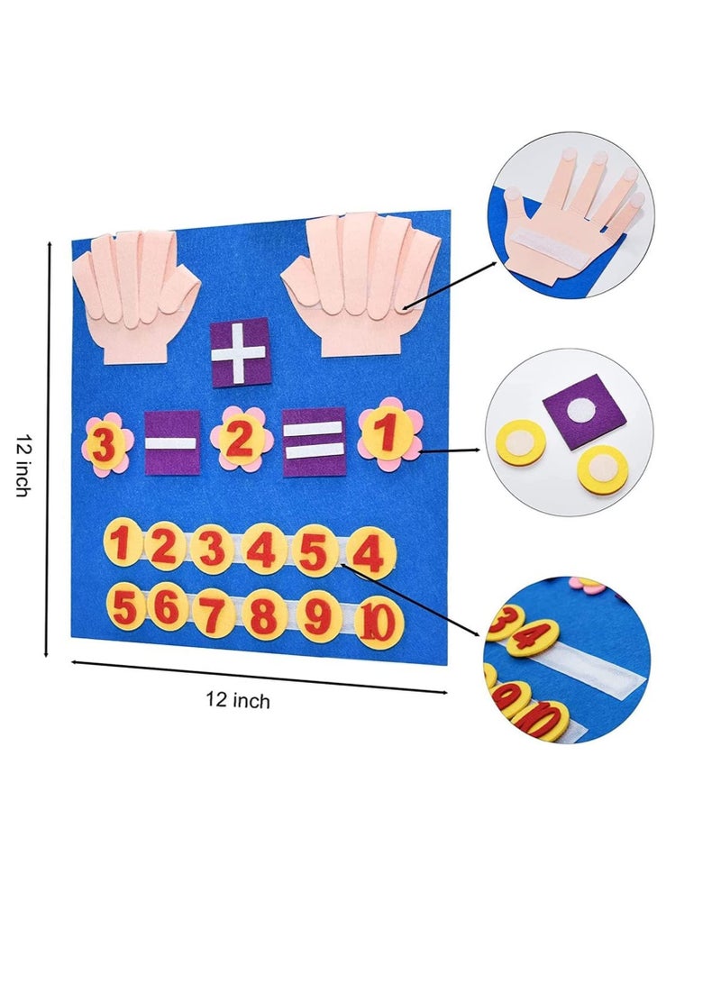 Felt Board Finger Numbers Counting Toy, Math Numbers Teaching Learning Educational Sensory Toys, Early Learning Play Kit Wall Hanging Gift forToddlers Kids,early education toys felt figures