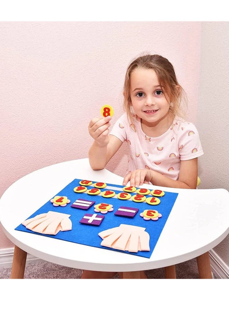 Felt Board Finger Numbers Counting Toy, Math Numbers Teaching Learning Educational Sensory Toys, Early Learning Play Kit Wall Hanging Gift forToddlers Kids,early education toys felt figures