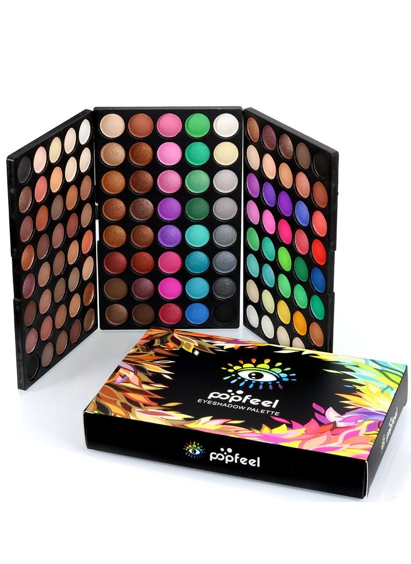 120 Vivid Colors Mini Eyeshadow Palette Matte and Shimmer - Professional 3 Layers Bright and Warm Colorful Eye Shadow Palette Makeup Set