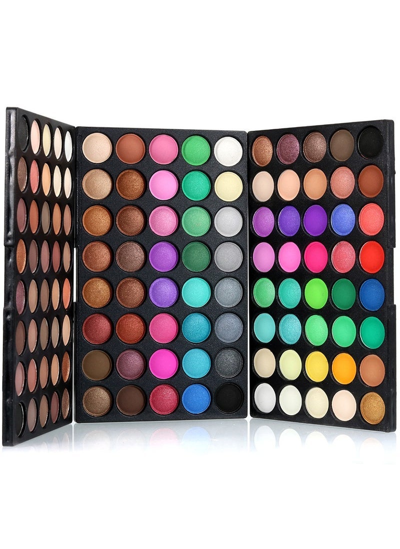 120 Vivid Colors Mini Eyeshadow Palette Matte and Shimmer - Professional 3 Layers Bright and Warm Colorful Eye Shadow Palette Makeup Set