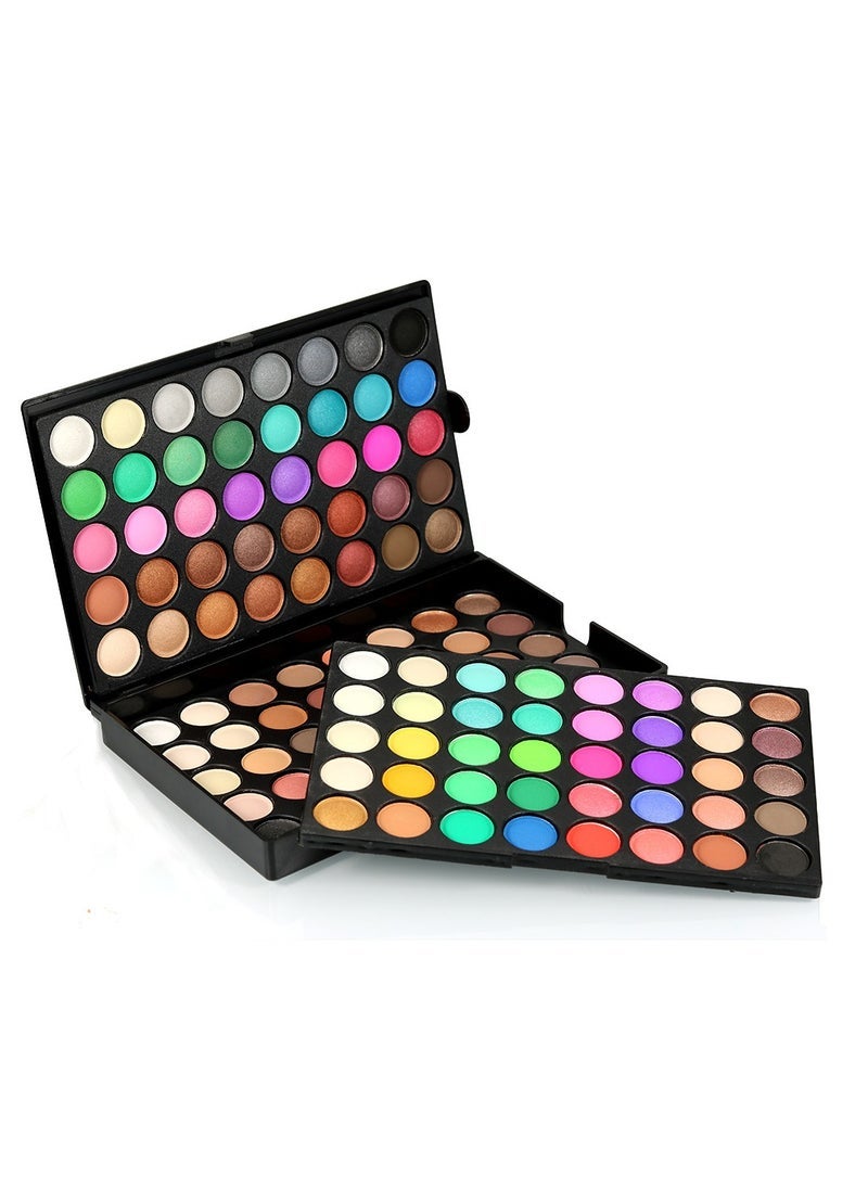 120 Vivid Colors Mini Eyeshadow Palette Matte and Shimmer - Professional 3 Layers Bright and Warm Colorful Eye Shadow Palette Makeup Set