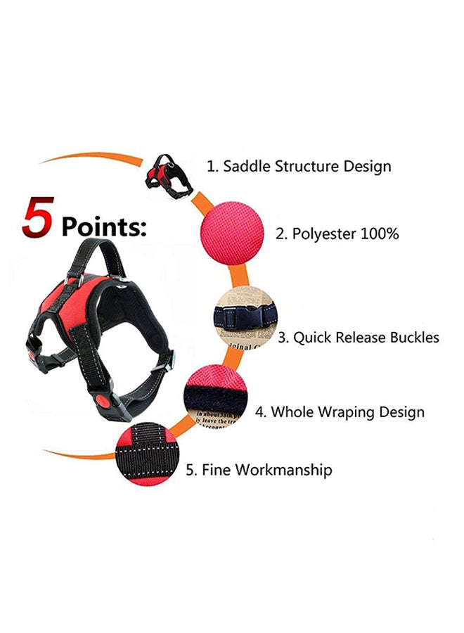 Adjustable Dog Harness Red/Black