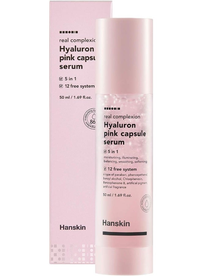 Real Complexion Hyaluron Pink Capsule Serum, 5 In 1, Moisturizing & Illuminating