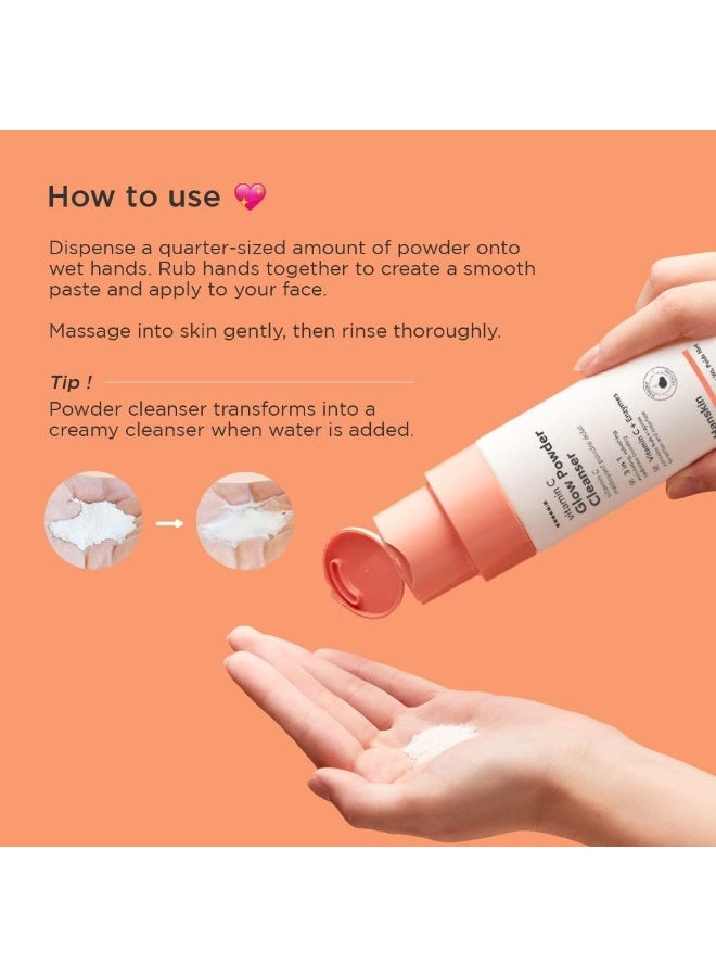 Hanskin Vitamin C Glow Powder Cleanser, 3 In 1 Exfoliating, Refreshing, Radiance-Boosting, 70G