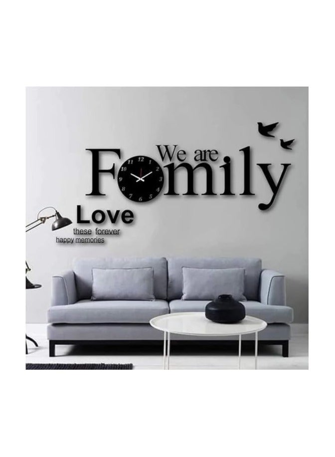 3D We Are Family Acrylic Wall Clock