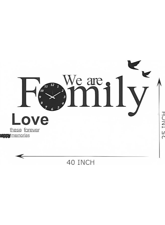 Family Clock Wall Clock Acrylic 3D DIY Wall Clocks for Rooms Home Décor Living Room And Offices