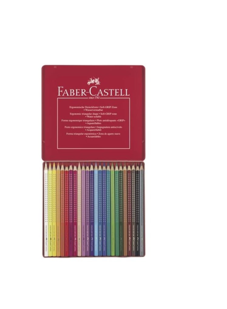 Faber-Castell Colour Grip colour pencil Metal tin 24 colours, Made in Germany