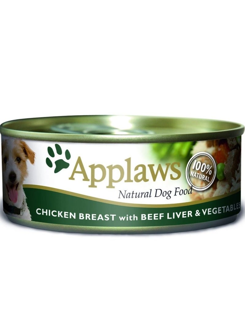 Applaws Dog Chicken with Beef Liver And Vegetable Wet Food Tin 5X156g