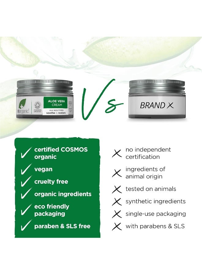 Dr. Organic Aloe Vera Cream, Soothe & Restore