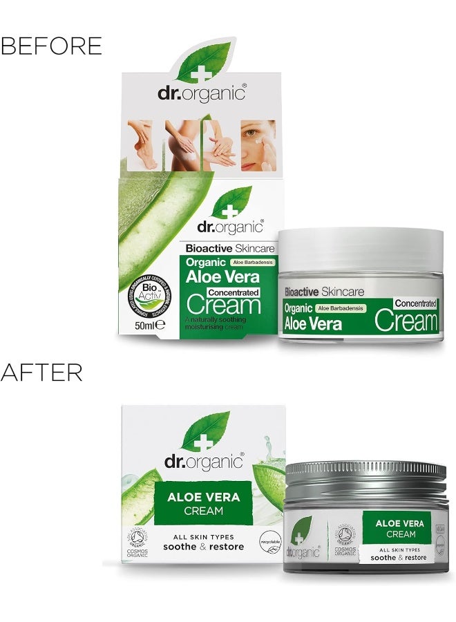 Dr. Organic Aloe Vera Cream, Soothe & Restore
