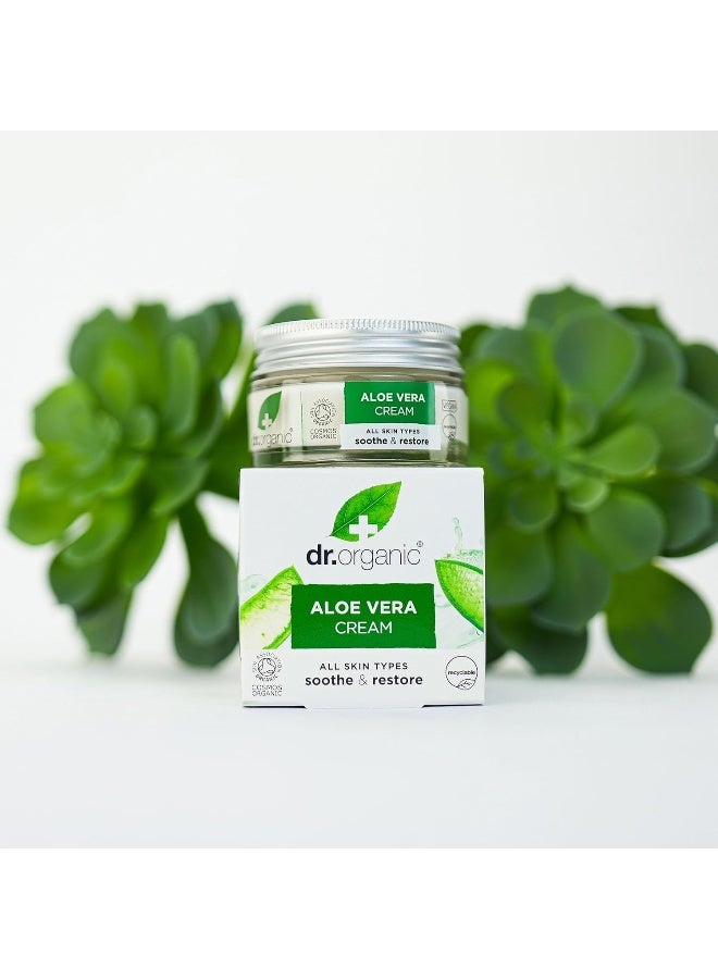 Dr. Organic Aloe Vera Cream, Soothe & Restore