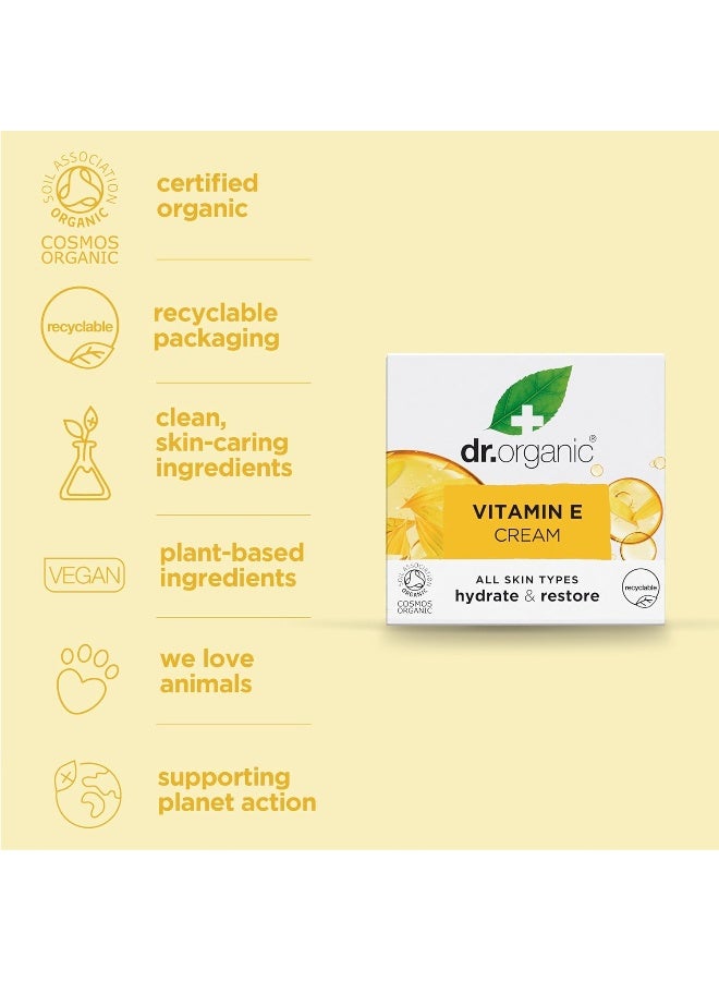 Dr. Organic Vitamin E Cream, Hydrate & Restore