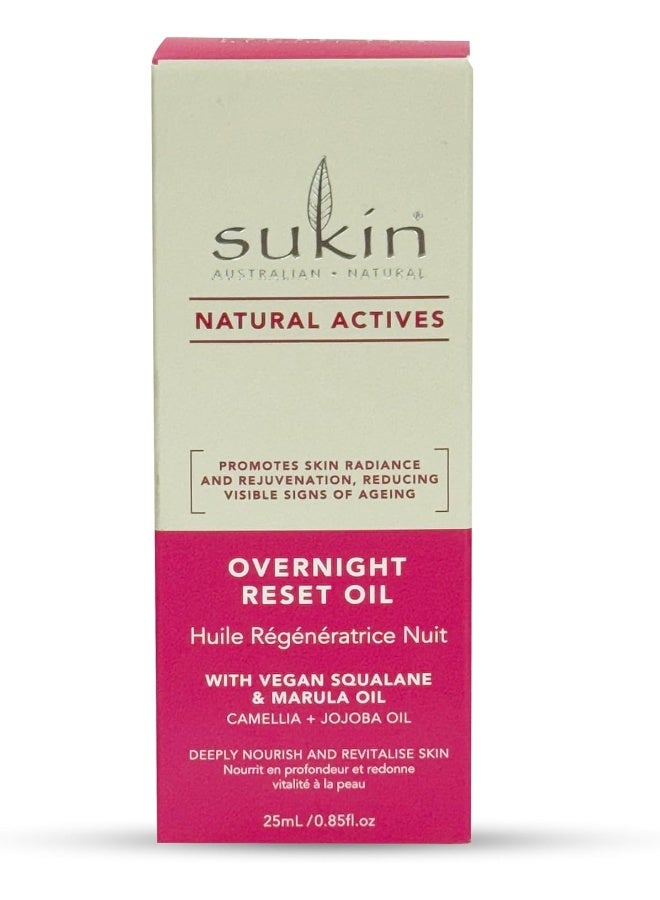 Sukin Natural Actives Overnight Reset Face Oil With Vegan Squalane And Marula Oil