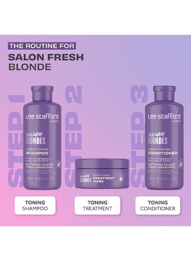 Lee Stafford Bleach Blondes Purple Toning Conditioner, Neutralise Yellow Tones & Brassiness