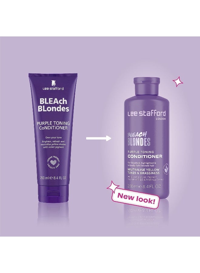 Lee Stafford Bleach Blondes Purple Toning Conditioner, Neutralise Yellow Tones & Brassiness