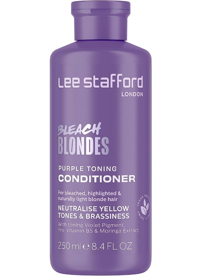 Lee Stafford Bleach Blondes Purple Toning Conditioner, Neutralise Yellow Tones & Brassiness