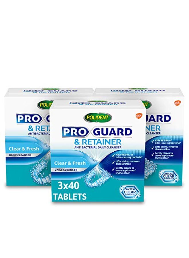 Proguard And Retainer Cleaning Tablets, Mouth Guard Cleaner And Retainer Cleaner Tablets - 40 Count (Pack Of 3)