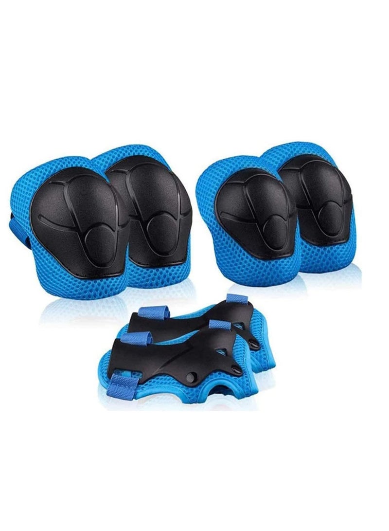 Kids Sports Protective Gear Set,6PCS Wrist Guard Knee Elbow Pads for Children Protection Skateboard Inline Roller Skating Biking Riding Scooter