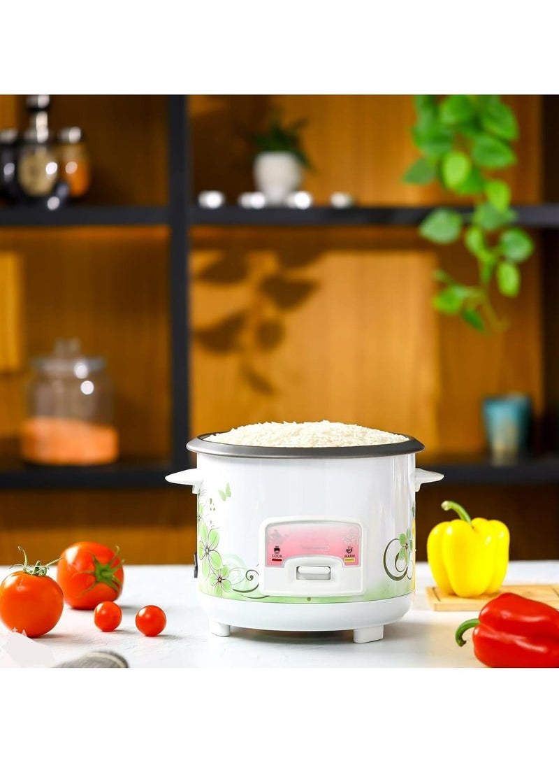 Automatic Rice Cooker 1 Liter Capacity  3 in 1 Functions Cook Steam and Keep Warm  Aluminum Non-Stick Inner Pot  Rice Spoon and Measuring Cup 400 W