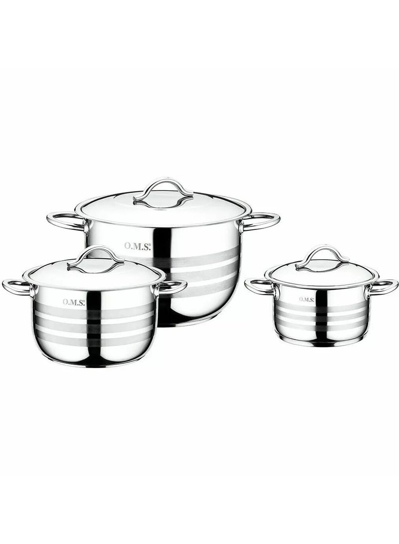 24cm ,26cm,30cm , 6pcs Stainless Steel Cookware Set , Made in Turkey