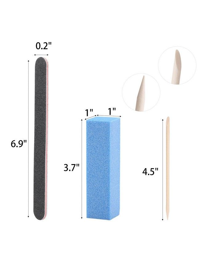 100 Pcs Orange Sticks For Nails Double Sided Multi Functional Wooden Cuticle Stick 6 Pcs 100180 Grit Nail Files And 6 Pcs Buffer Block