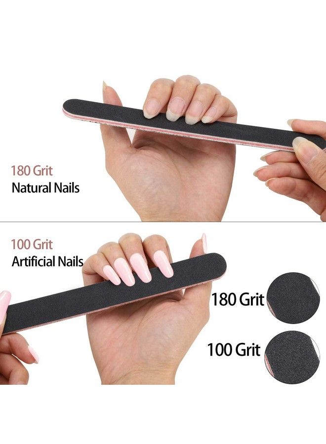 100 Pcs Orange Sticks For Nails Double Sided Multi Functional Wooden Cuticle Stick 6 Pcs 100180 Grit Nail Files And 6 Pcs Buffer Block