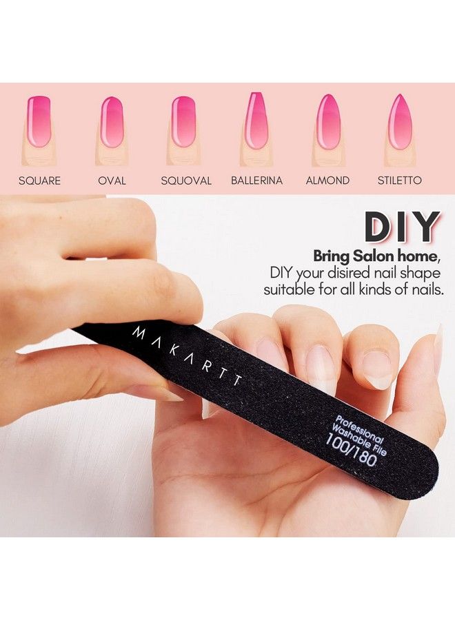 Nail File 100 180 Grit Emery Boards For Nails 10Pcs Nail Files Professional Washable Doubled Sides Nail File Kit For Manicure Pedicure Natural Acrylic Nails Coarse Nail File For Diy Salon Use