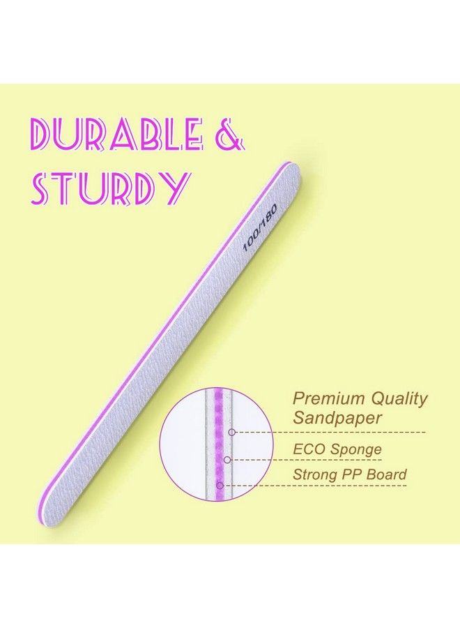 20 Pcs Nail Files Tsmaddts Nail Files Set Double Sided Emery Board For Natural Acrylic Nails 100180 Grit Professional Manicure Tools For Home Salon